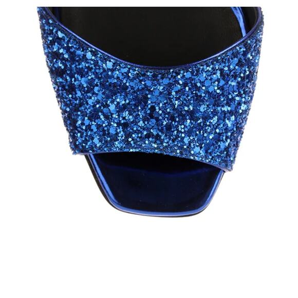 Giuseppe Zanotti Lavinia Electric Blue Glitter Sandals Heels - Picture 4 of 7
